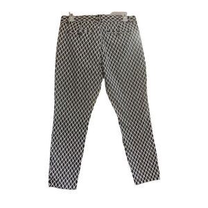 GAP Slim City Pants Size 6/28R Cropped Inseam 25” Black & White Geometric